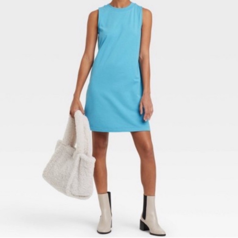 A new day Sleeveless A-Line Blue Shift Dress Size XL